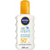 Детский солнцезащитный спрей Nivea Sun Ультразащита для чувствительной кожи SPF 50+, сверхводостойкий, 200 мл.
