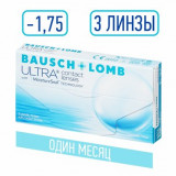 Bausch&lomb ultra контактные линзы плановой замены -1.75 3 шт