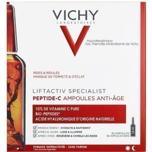 VICHY LIFTACTIV Specialist Peptide-C Концентрированная антивозрастная сыворотка в ампулах, 30 штук