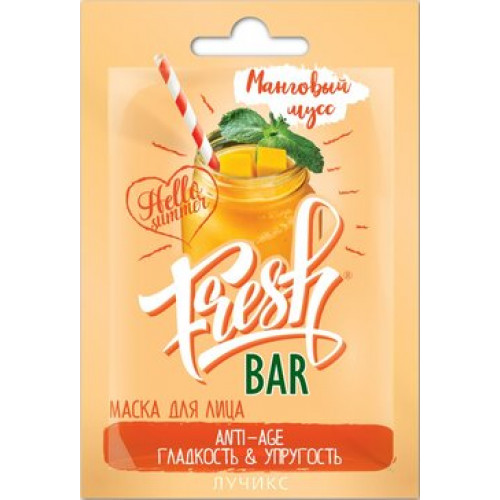 Маска для лица гладкость и упругость 12мл FreshBar манговый мусс