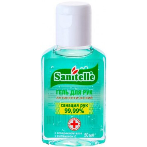 Sanitelle гель для рук антисептический 50мл с экстрактом алоэ/витамином е