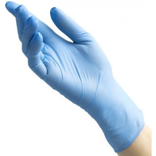 Перчатки нитриловые р.M 1 пара нестерильные смотровые неопудренные текстурированные голубые