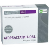Аторвастатин-obl таб п/об пленочной 40мг 30 шт