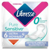 Libresse PureSensitive Ultra Ночные+ прокладки с мягкой поверхностью 6 шт
