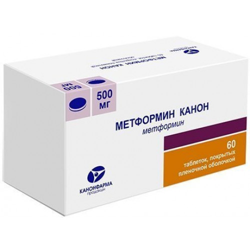 Метформин канон таб п/об пленочной 500мг 60 шт