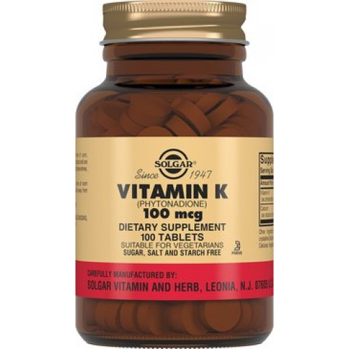 Солгар Витамин К1 (фитоменадион) таб 100мкг 100 шт