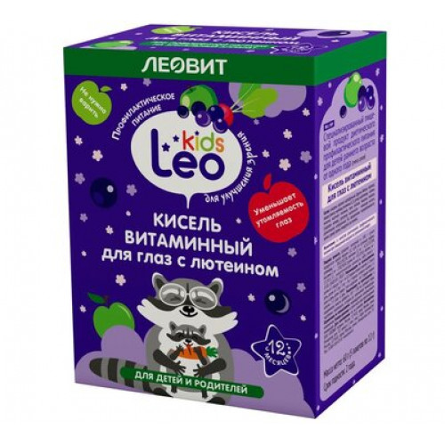 Леовит Leo Kids Кисель детский витаминный для глаз с лютеином пак 5 шт