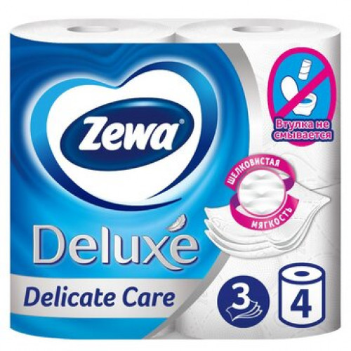 Zewa Delux Бумага туалетная трехслойная белая 4 шт