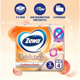 Zewa Delux Бумага туалетная трехслойная с ароматом персика 4 шт