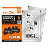 Mioni Очищающие полоски для носа от чёрных точек Чёрный уголь 6 шт