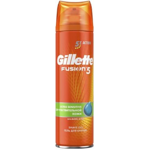 Gillette fusion гель для бритья 200мл для чувствительной кожи