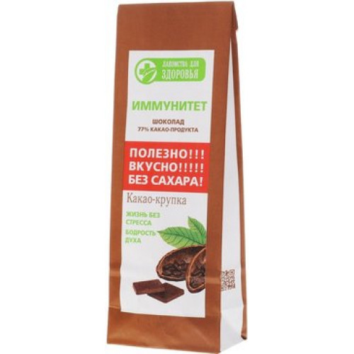 Лакомства для здоровья шоколад горький 100г какао крупка