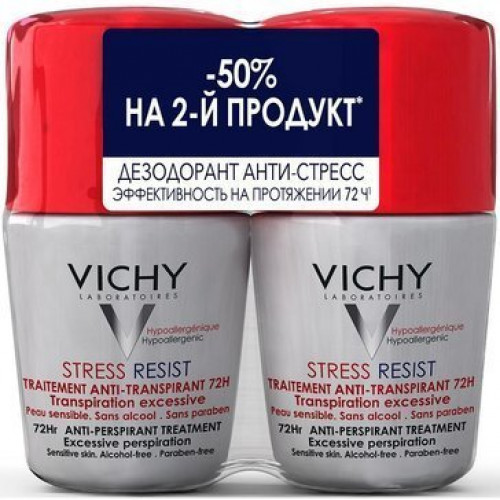VICHY Шариковый дезодорант анти-стресс защита 72 часа, 2 х 50 мл