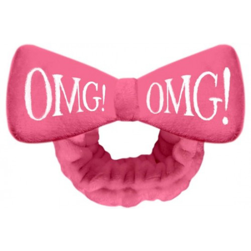 OMG! бант-повязка для фиксации волос во время косметических процедур ярко-розовый