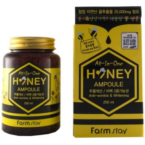 Farmstay all-in one ampoule сыворотка многофункционльная ампульная 250мл мед