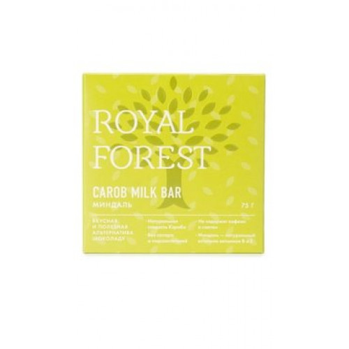 Royal forest carob milk bar кэроб без глютена и сахара 75г полезная альтернатива шоколаду миндаль