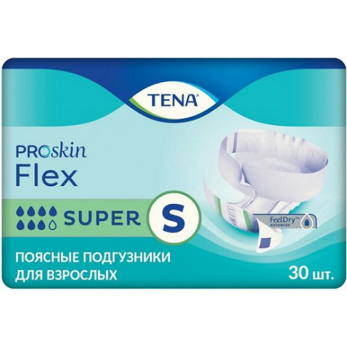 Tena flex super подгузники для взрослых р.s 61-87см 30 шт