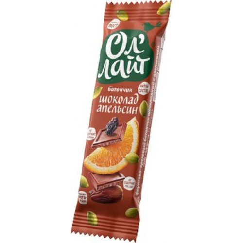 Ол-лайт батончик 30г фруктово-ореховый шоколад/апельсин