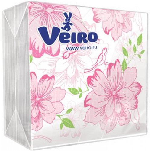 Veiro салфетки бумажные однослойные 50 шт анютины глазки