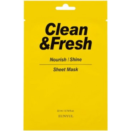 Eunyul clean & fresh маска тканевая для питания и сияния кожи 22мл