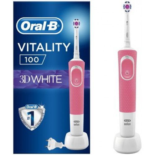 Oral-B Vitality щетка зубная электрическая pro 3d white d100.413.1 тип 3710 pink