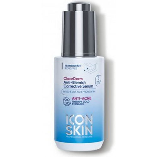 ICON SKIN Противовоспалительная себорегулирующая анти-акне сыворотка. Для комбинированной и жирной проблемной кожи 30 мл