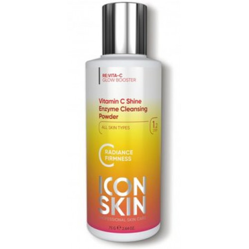 ICON SKIN Энзимная пилинг-пудра для умывания с витамином С для сияния кожи. Профессиональный уход за тусклой кожей. 75г