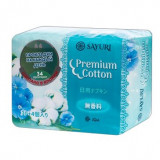 Sayuri прокладки ежедневные гигиенические 34 шт premium cotton
