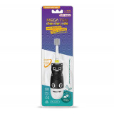 Электрическая детская зубная щётка Котёнок Black Edition Mega Ten kids sonic