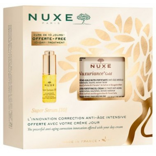 Nuxe набор: крем для лица антивозрастной Nuxuriance Gold 50 мл + антивозрастная сыворотка для лица Super Serum 5 мл