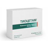 Тиоцетам раствор для инъекций 25 мг+100 мг 5 мл амп 10 шт