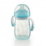 Happy baby бутылочка для кормления с ручками и антиколиковой силиконовой соской 300мл 10009