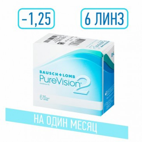 Purevision 2 линзы контактные -1.25 рад 8.6 6 шт