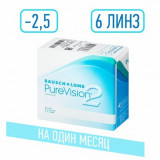 Purevision 2 линзы контактные -2.50 рад 8.6 6 шт
