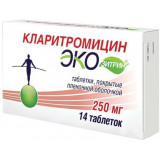 Кларитромицин экозитрин таб п/об пленочной 250мг 14 шт