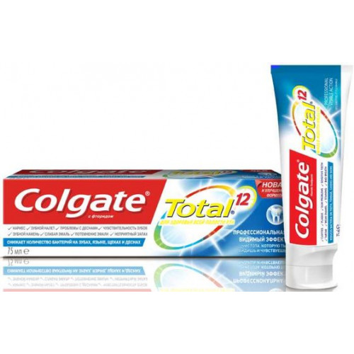 Colgate total 12 pro паста зубная 75мл видимый эффект