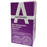 Метформин пролонг-акрихин таб п/об пленочной пролонг. 750мг 60 шт