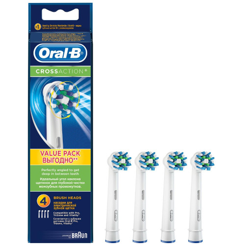Насадки для электрических зубных щеток Oral-B Cross Action для превосходной чистки, 4 шт