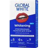 Полоски для отбеливания зубов GLOBAL WHITE teeth whitening strips 7 ДНЕЙ