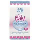 Librederm baby салфетки влажные для новорожденных младенцев и детей для бережного очищения кожи 20 шт
