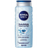 Гель для душа мужской Nivea Men Заряд чистоты с очищающими микрочастицами, 500 мл