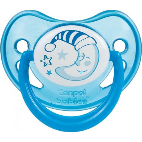 Canpol babies соска-пустышка 6-18мес. ночная силиконовая  синяя night dreams